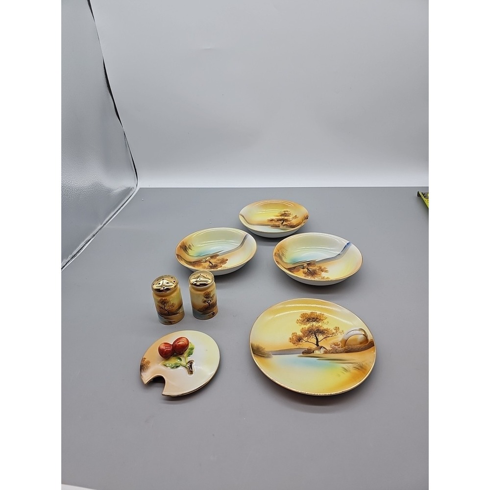 Noritake Bread/Dessert Plates Salt & Pepper Top To Sugar Handled Plate 7 Total
